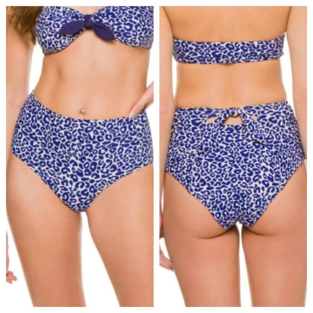 LEMLEM Halima High Waist Bikini Bottom Leopard Print
